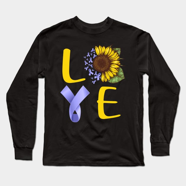 love stomach cancer sunflower Long Sleeve T-Shirt by TeesCircle